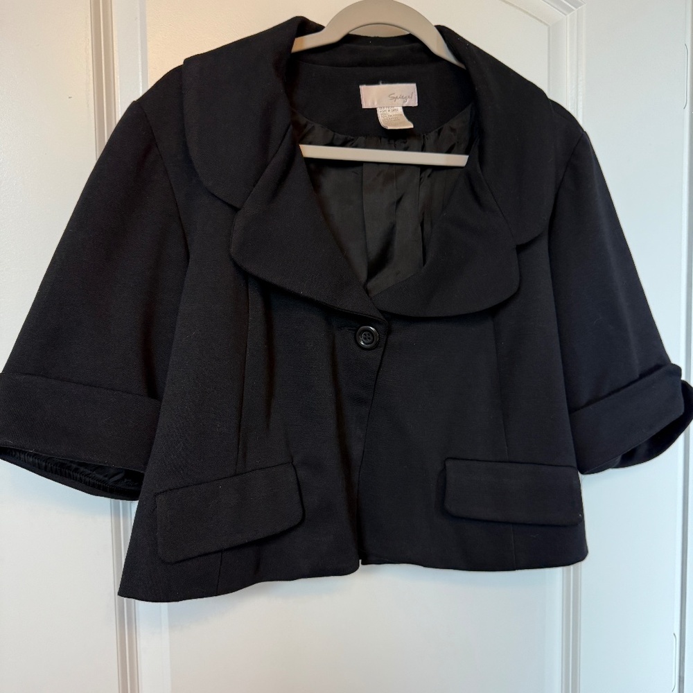 Single Button Cropped 50's Style Swing Mod Jacket - 18